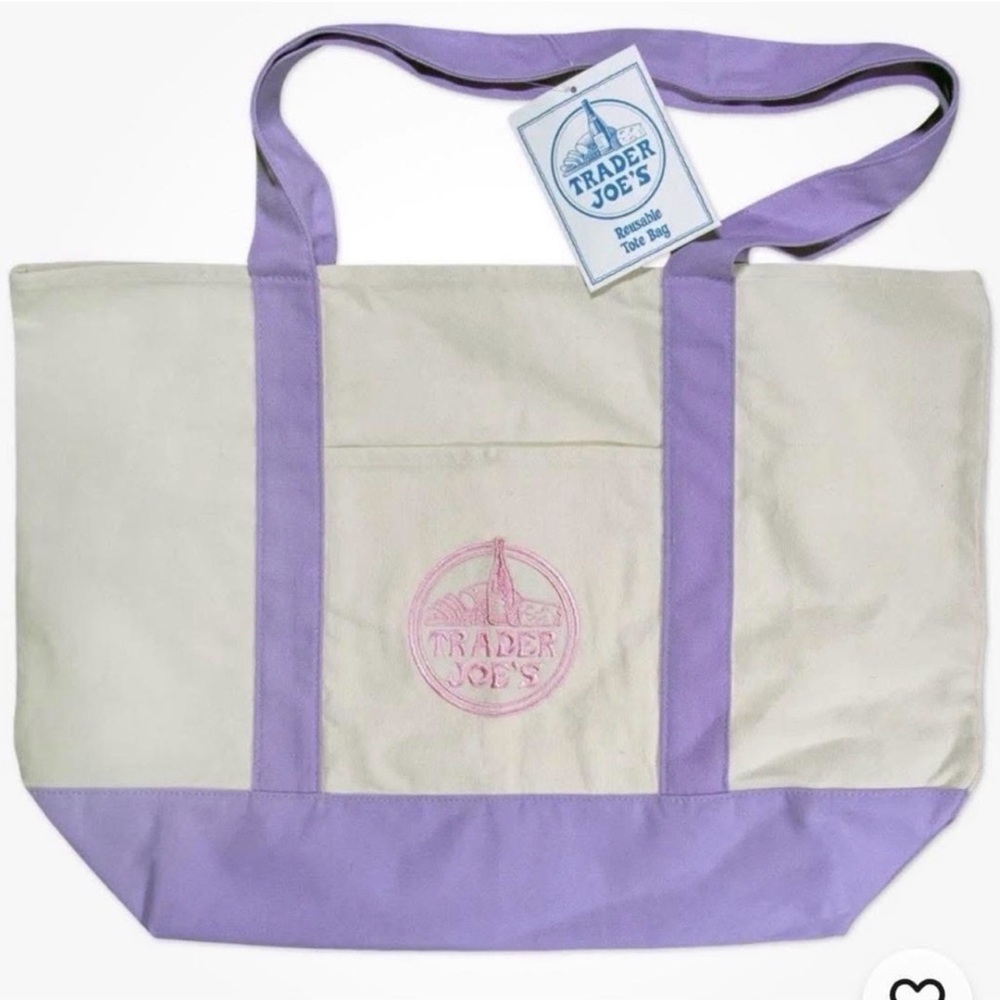 Trader Joe’s large Lavender Canvas Tote Bag